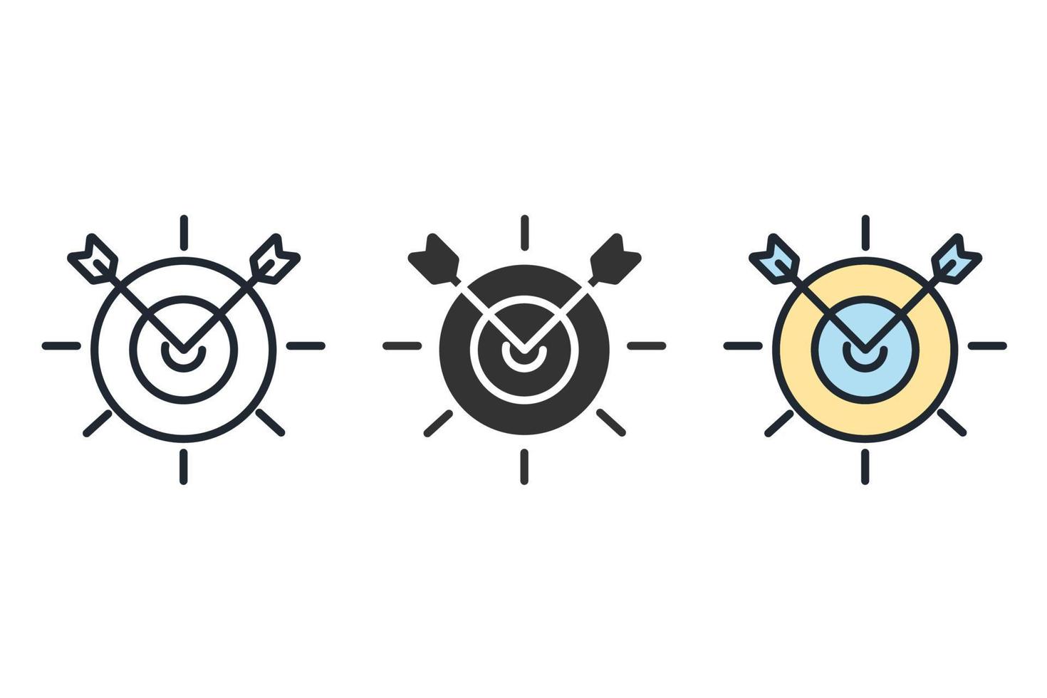 icônes d'objectif symbole éléments vectoriels pour le web infographique vecteur