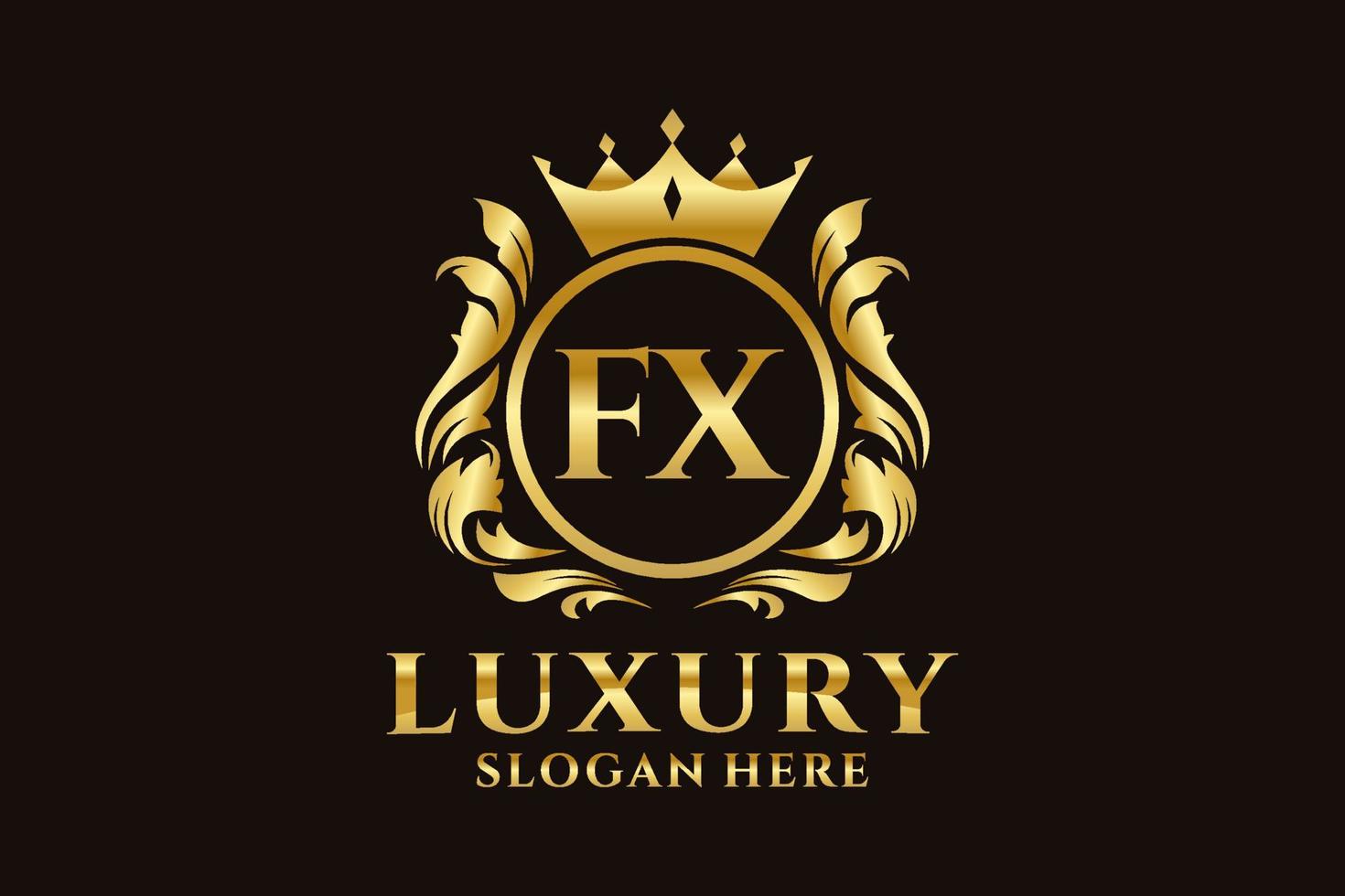 modèle de logo de luxe royal lettre initiale fx dans l'art vectoriel pour les projets de marque luxueux et autres illustrations vectorielles.