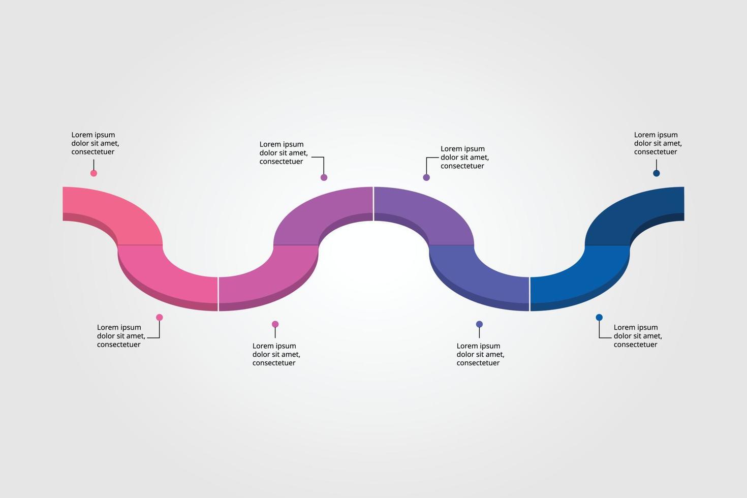 modèle de graphique chronologique pour infographie pour la présentation de 8 éléments vecteur