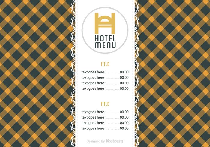 Modèle de vecteur de menu d'hôtel gratuit