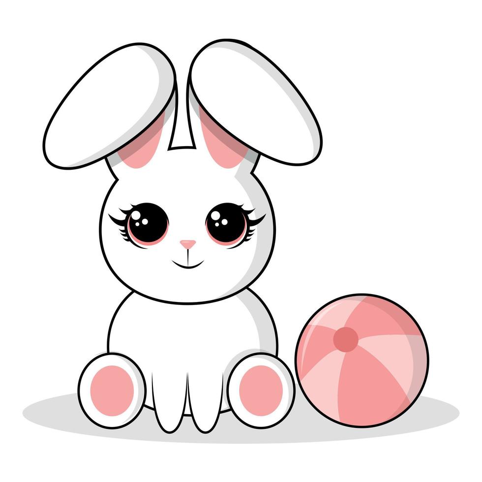 conception de personnage de lapin de dessin animé mignon. vecteur