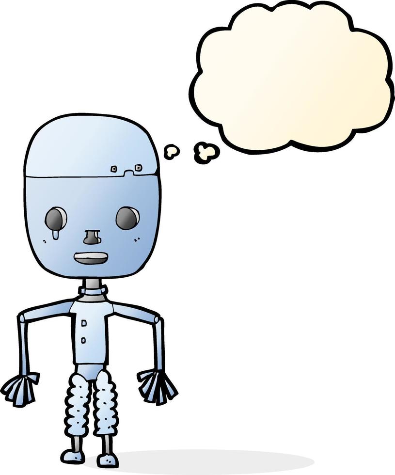 robot de dessin animé avec bulle de pensée vecteur