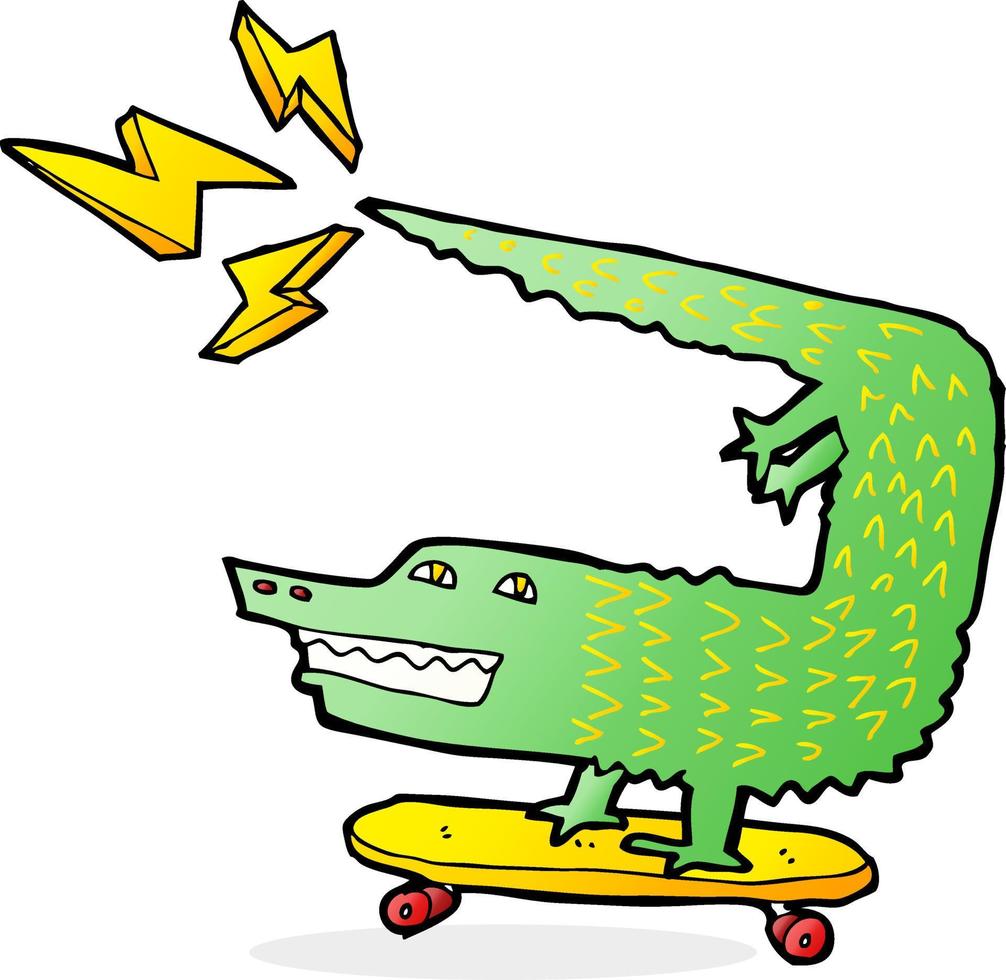 incroyable alligator de skateboard vecteur