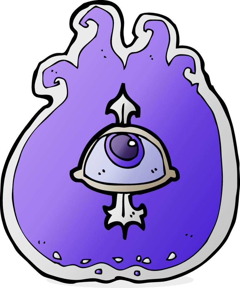 symbole de l'oeil enflammé de dessin animé vecteur