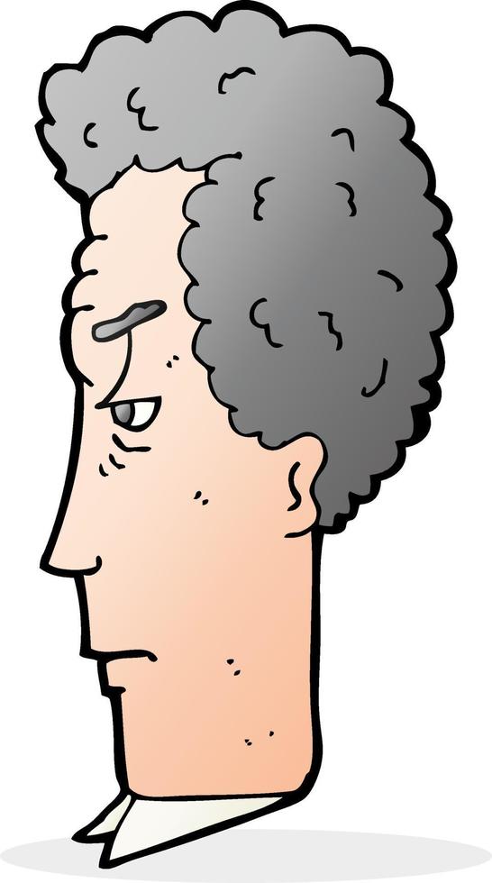 dessin animé homme aux cheveux gris vecteur