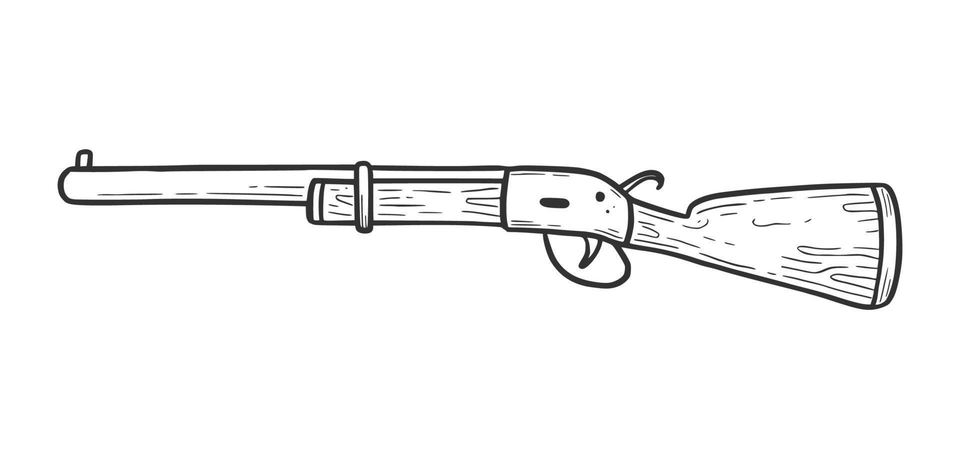 élément de fusil de chasse dessiné à la main vecteur