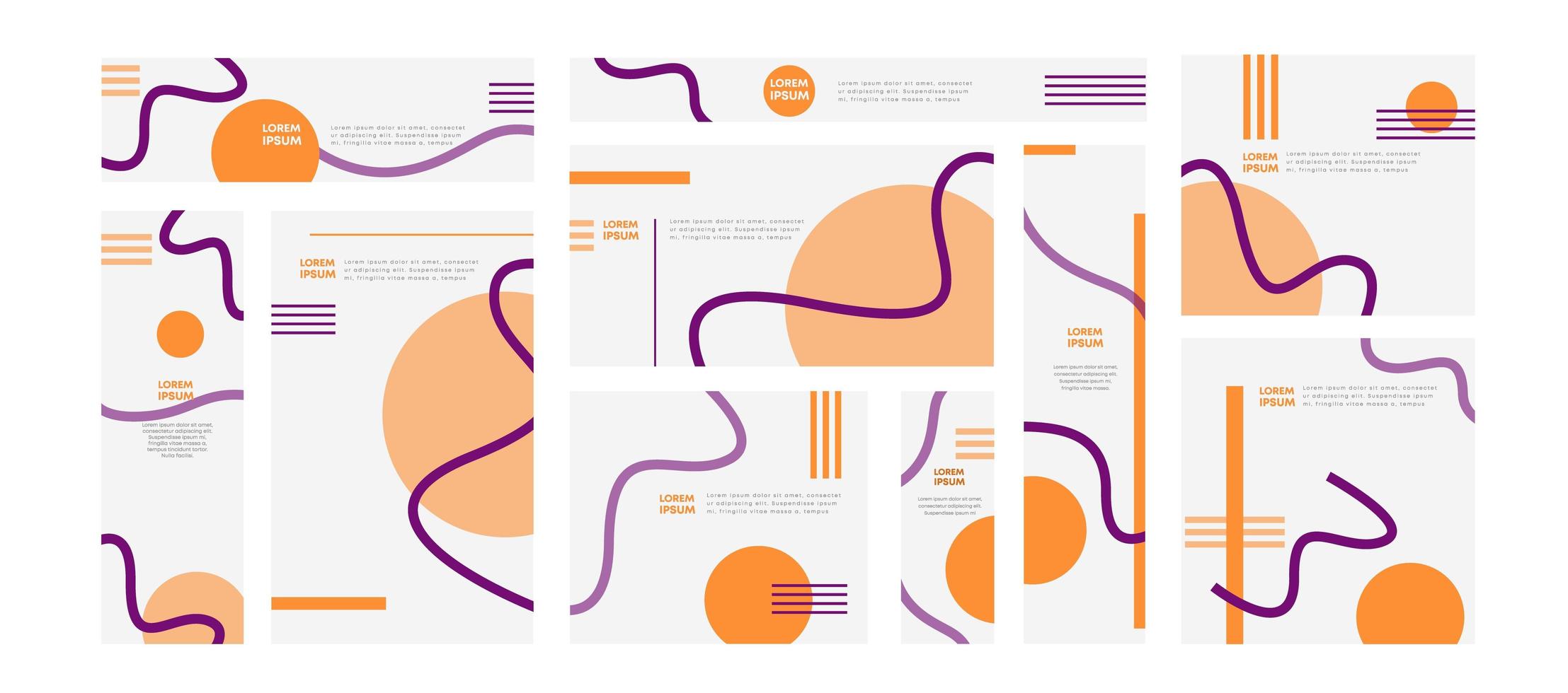 bannières web colorées avec des formes géométriques abstraites vecteur