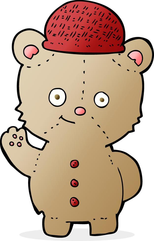 dessin animé ours au chapeau vecteur
