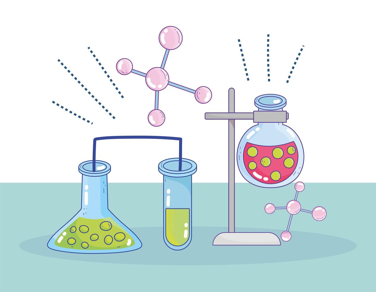 science bécher fiole molécule expérience laboratoire de recherche vecteur