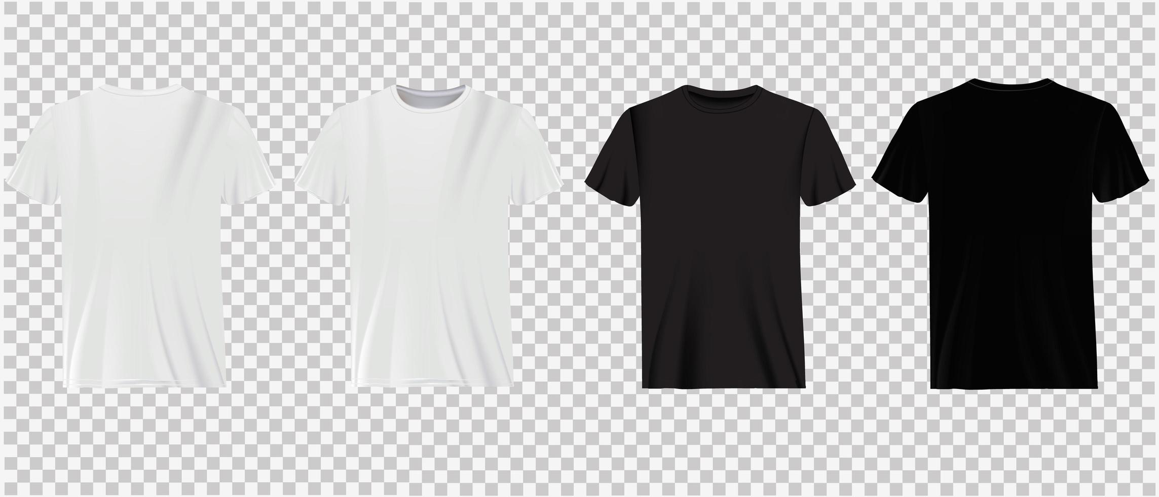 t-shirts blancs et noirs sur la transparence vecteur