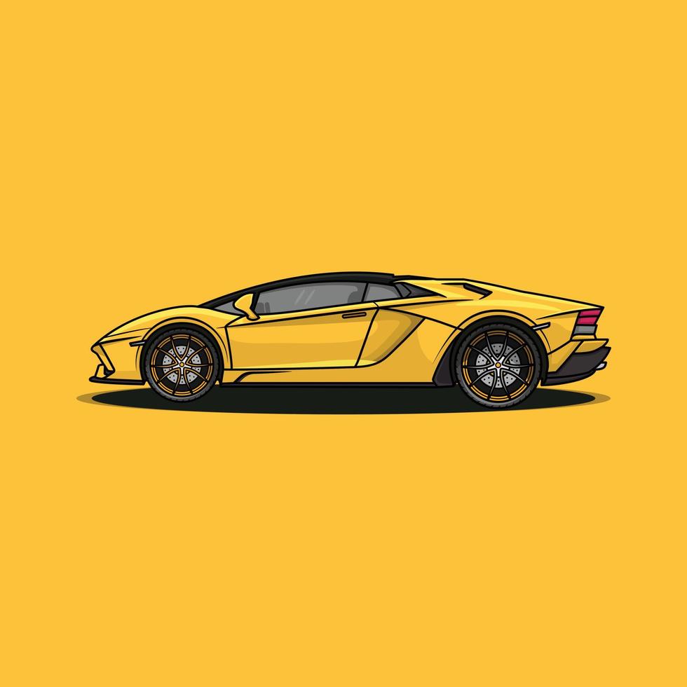conception de vecteur de voiture de sport jaune
