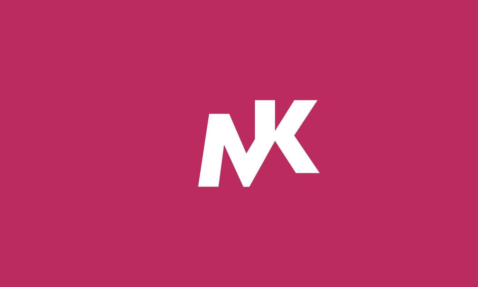 alphabet lettres initiales monogramme logo mk vecteur