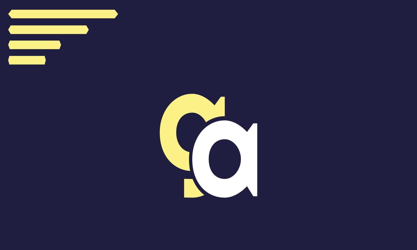 alphabet lettres initiales monogramme logo ga, ag, g et a vecteur