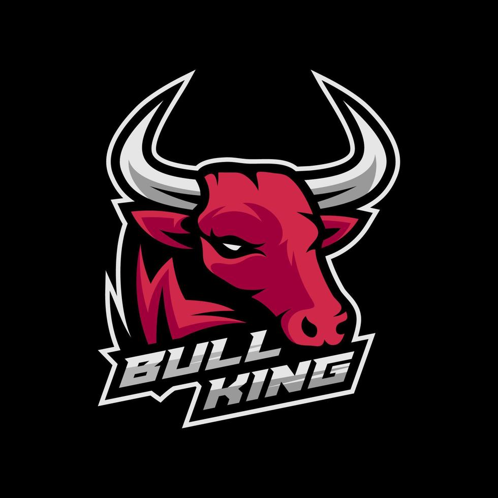 personnage de logo esport mascotte tête de taureau avec bouclier pour le concept de logo de sport et de jeu vecteur