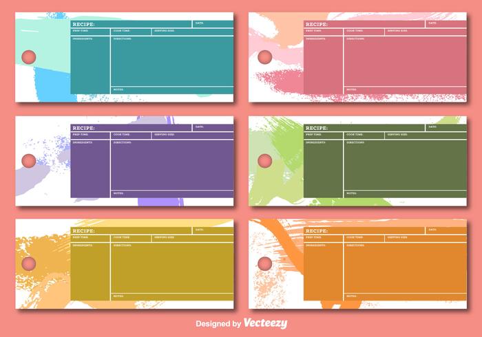 Modèle de cartes vectorielles de recettes vecteur