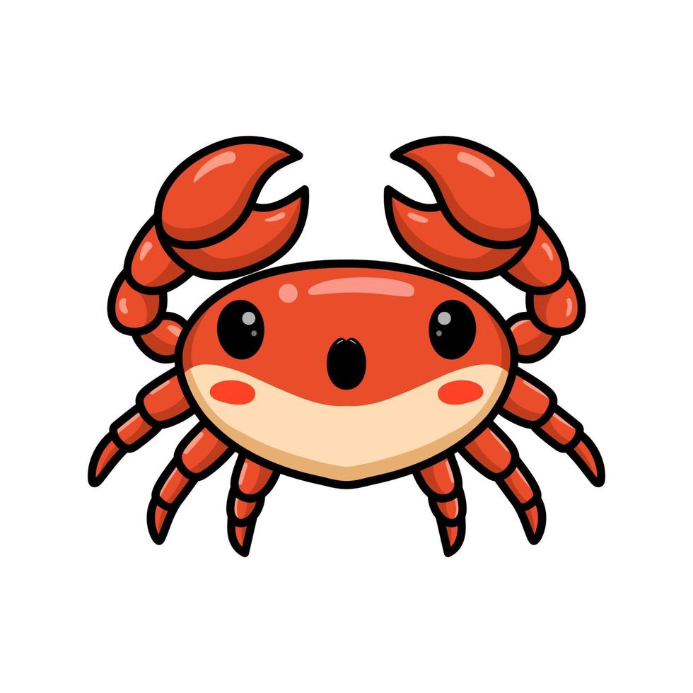 mignon petit dessin animé de crabe orange vecteur