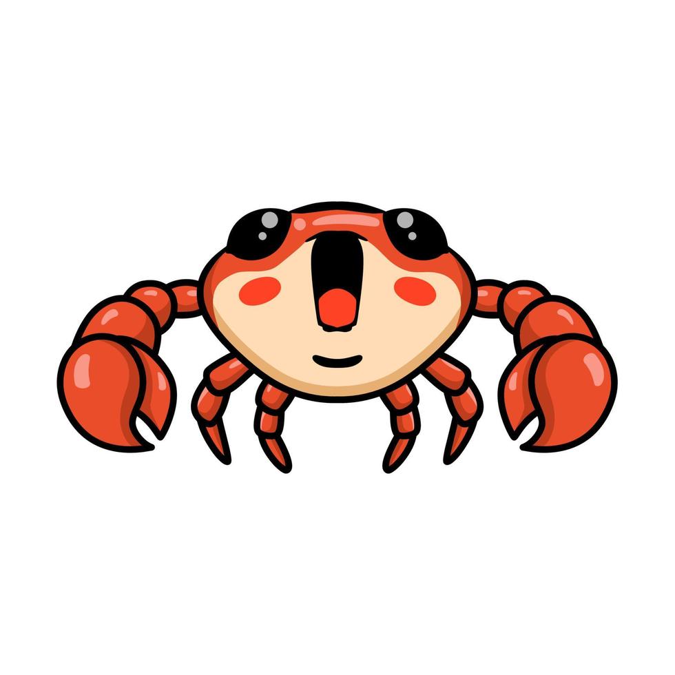 mignon petit dessin animé de crabe orange vecteur