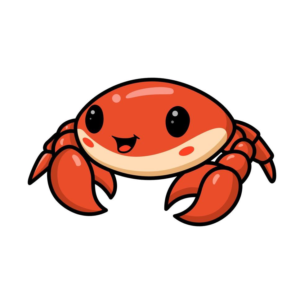 mignon petit dessin animé de crabe orange vecteur