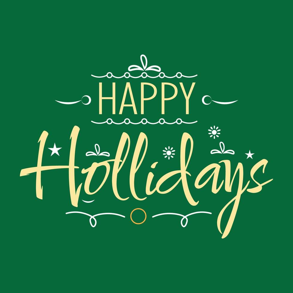 lettrage vectoriel de 'happy holdays' pour carte de voeux de joyeuses fêtes