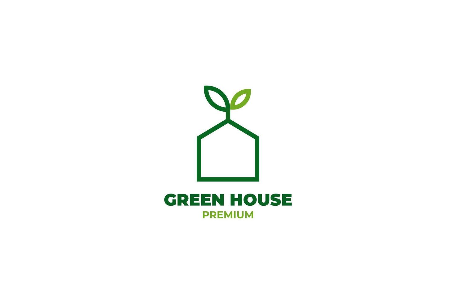 plante verte maison logo design illustration vectorielle vecteur