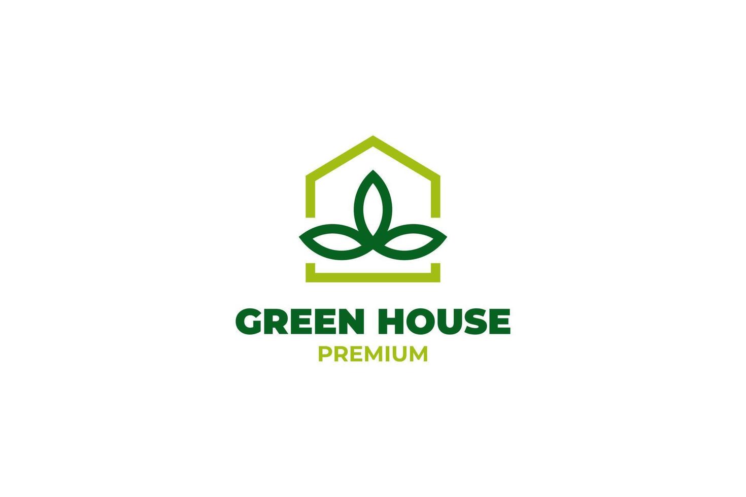 plante verte maison logo design illustration vectorielle vecteur