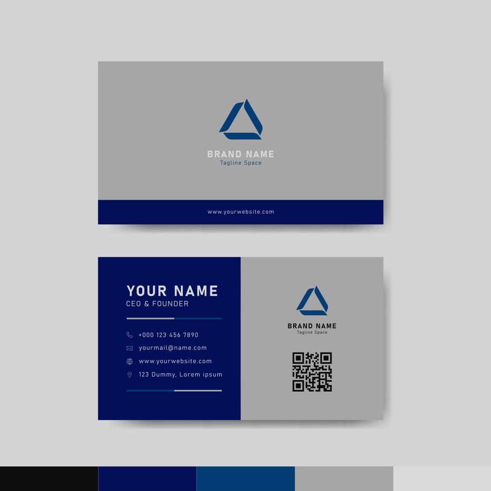 concept de modèle de carte d'identité d'entreprise bleue vecteur