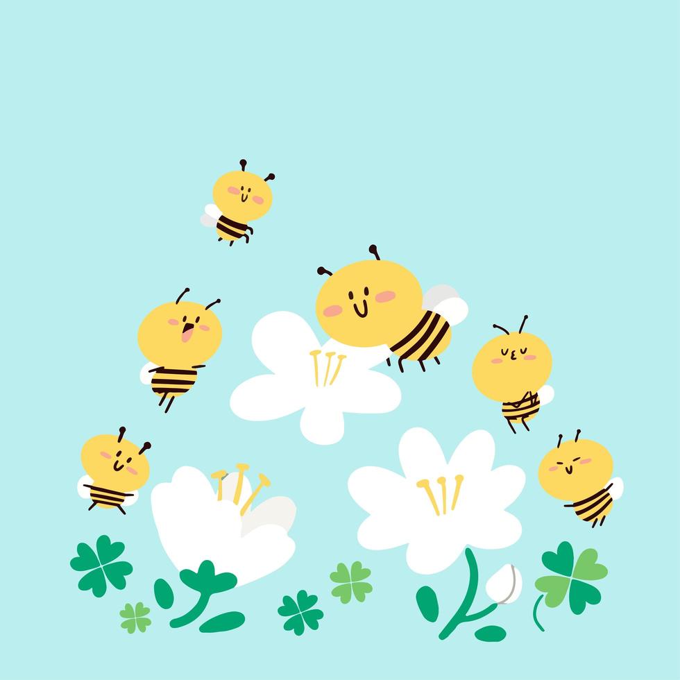 concept de pollinisation des abeilles vecteur