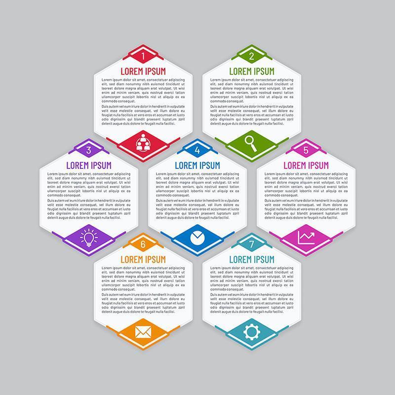 modèle de bannière infographique hexagonale vecteur