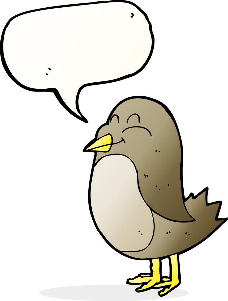 oiseau de dessin animé avec bulle de dialogue vecteur