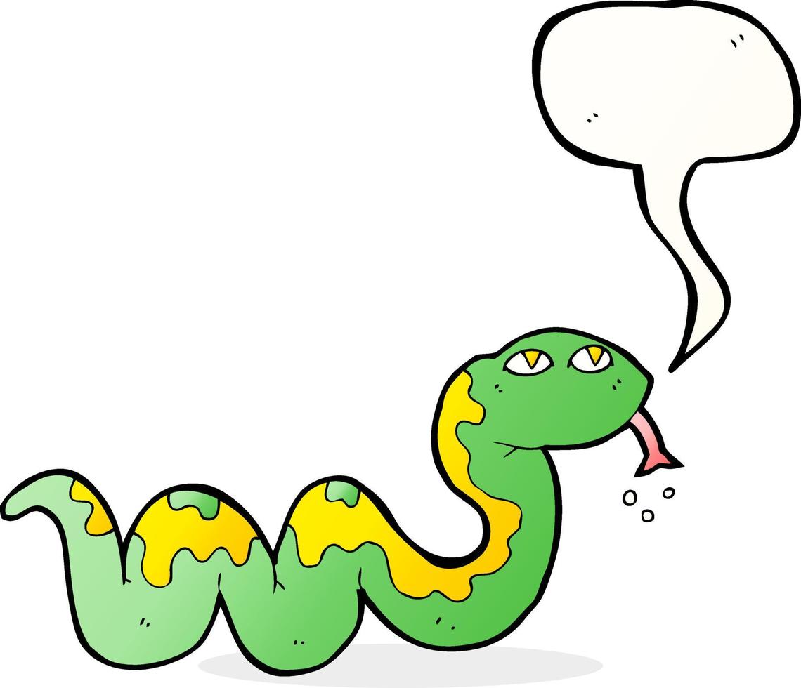 serpent de dessin animé avec bulle de dialogue vecteur