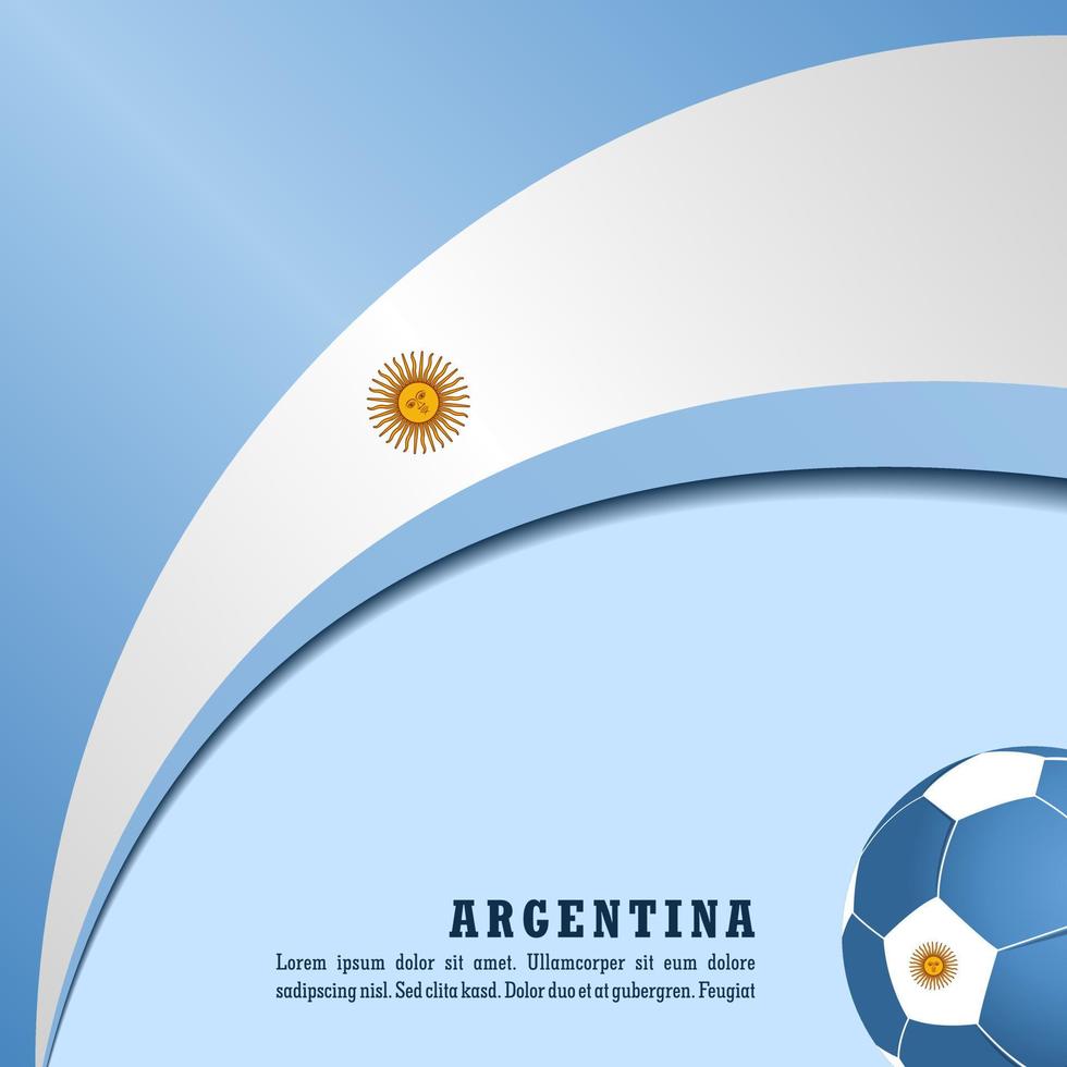 fond vectoriel drapeau argentin avec ballon, illustration vectorielle et texte, combinaison de couleurs parfaite.