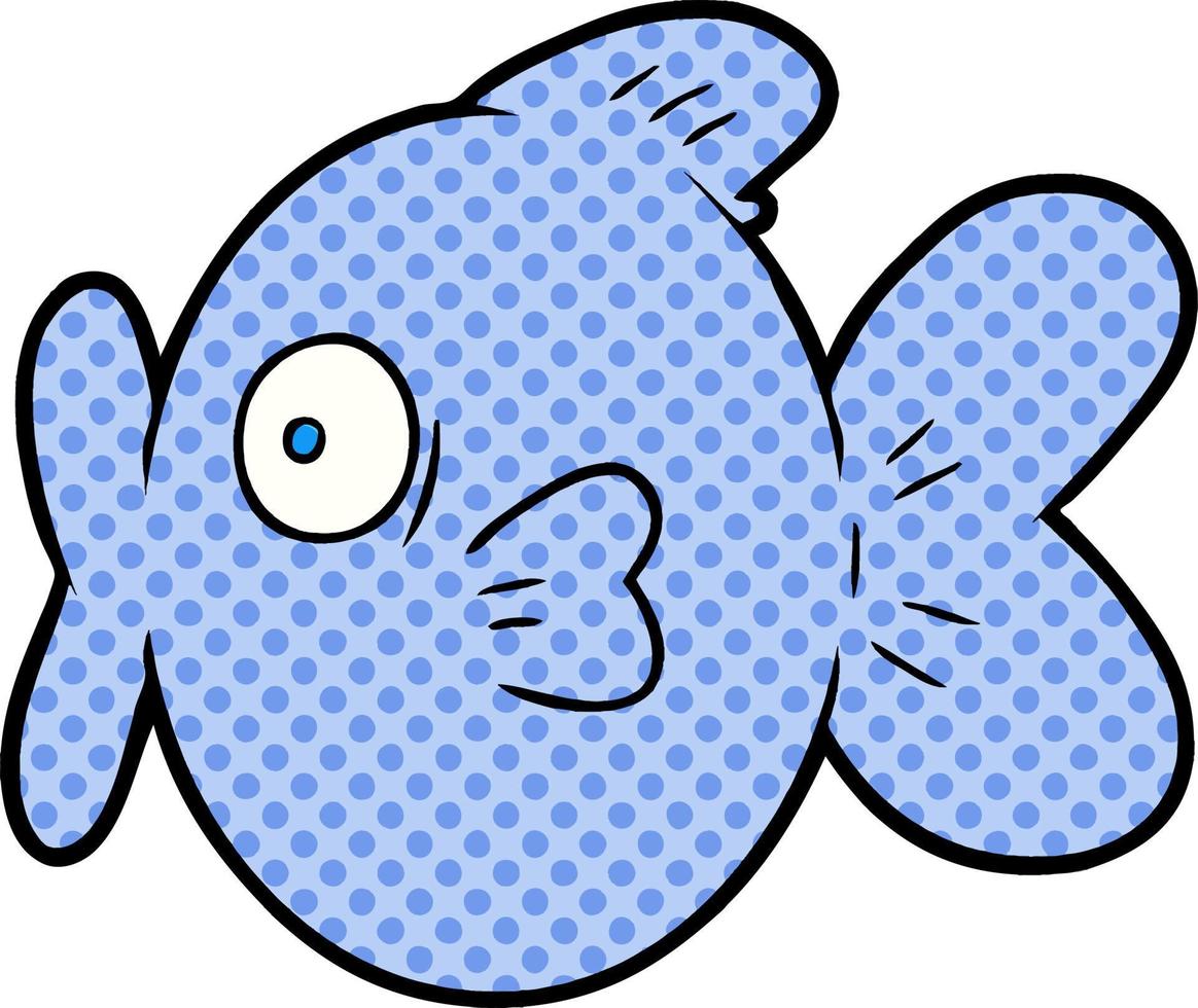 dessin animé poisson bleu vecteur