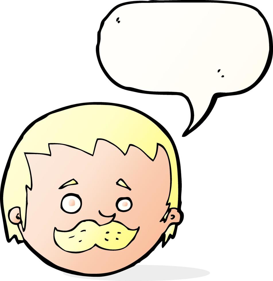 homme de dessin animé avec moustache avec bulle de dialogue vecteur