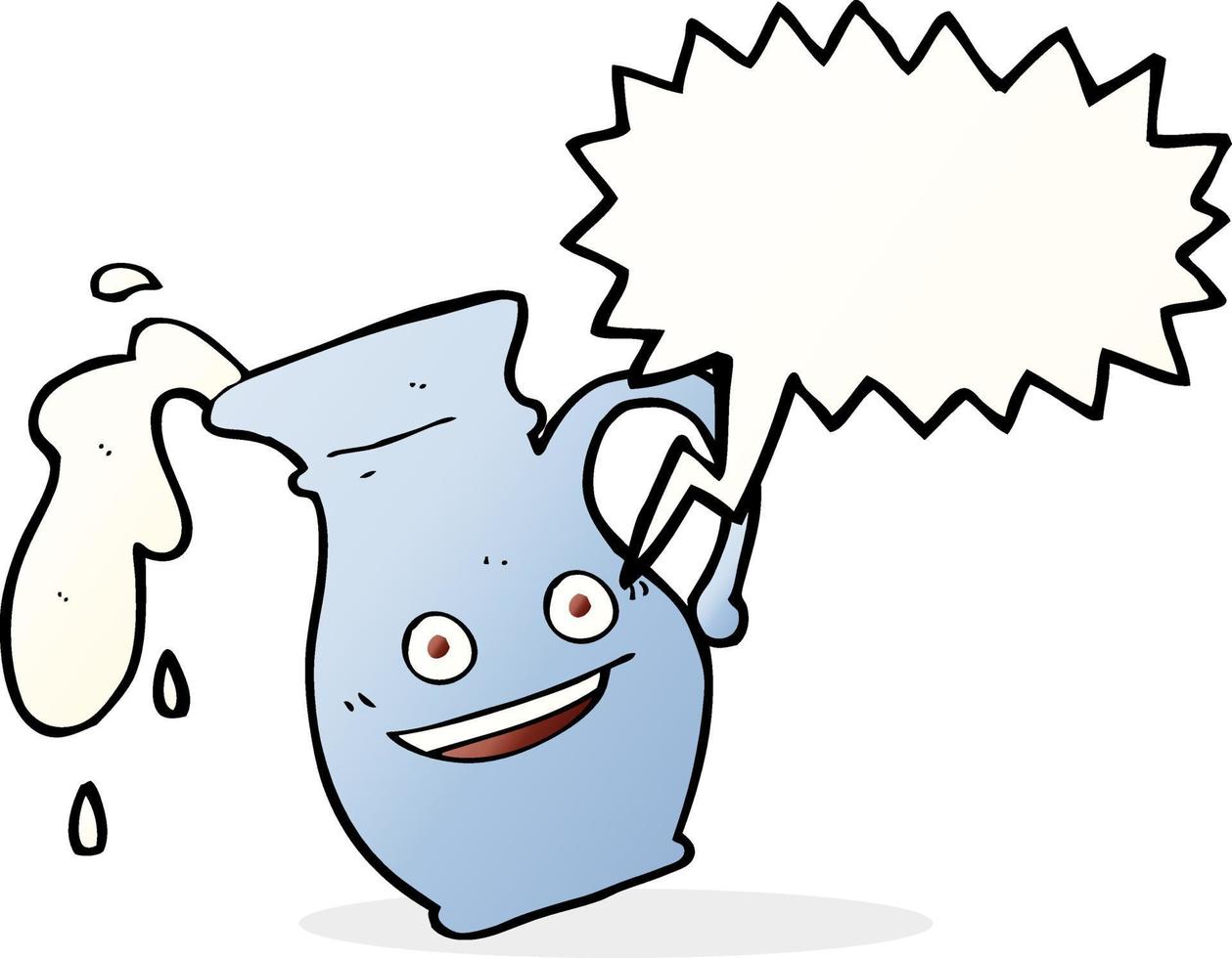 pot à lait de dessin animé avec bulle de dialogue vecteur