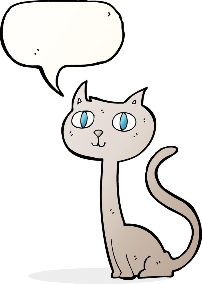 chat de dessin animé avec bulle de dialogue vecteur