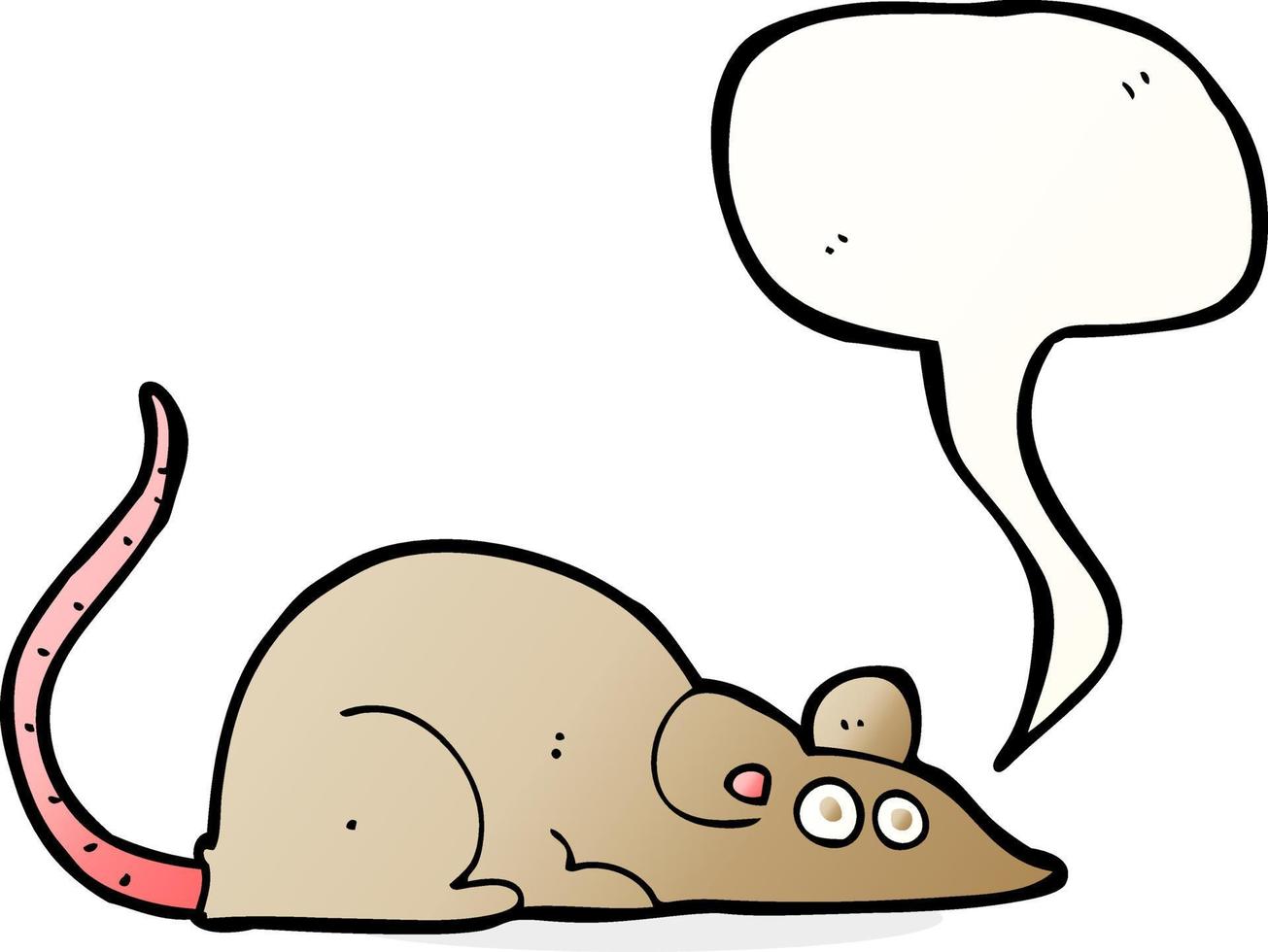 souris de dessin animé avec bulle de dialogue vecteur