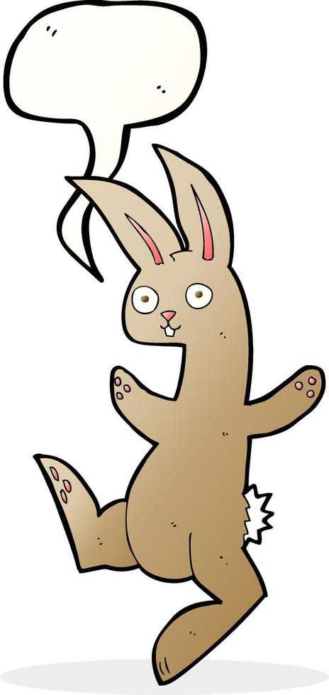 lapin drôle de bande dessinée avec bulle de dialogue vecteur