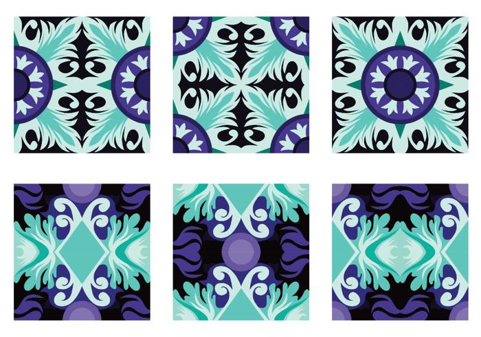 Teal and Purple Finnesse Tile Vector