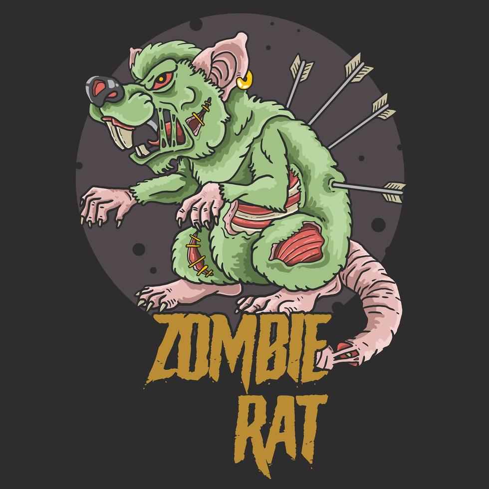 attaque de rat zombie vecteur