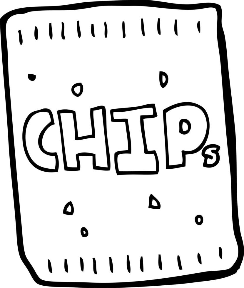 dessin animé paquet de chips vecteur