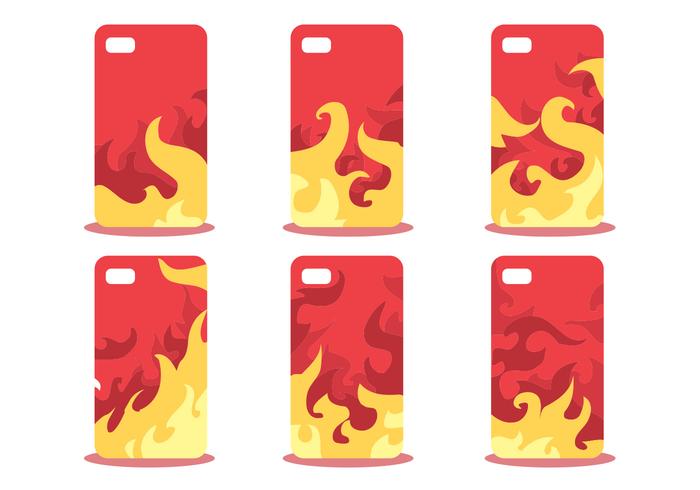 Ensemble de vecteur Firey Phone Case Pattern