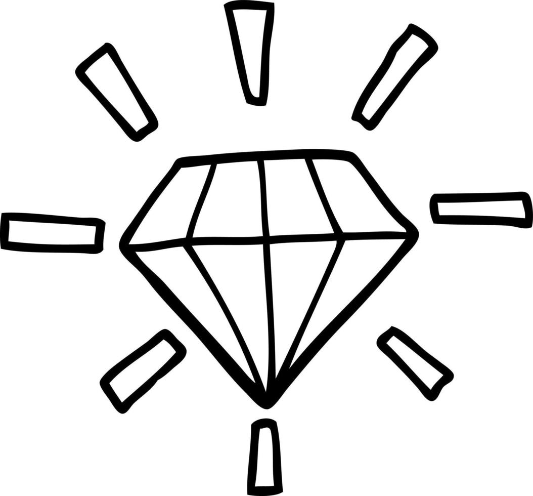 diamant de tatouage de dessin animé vecteur