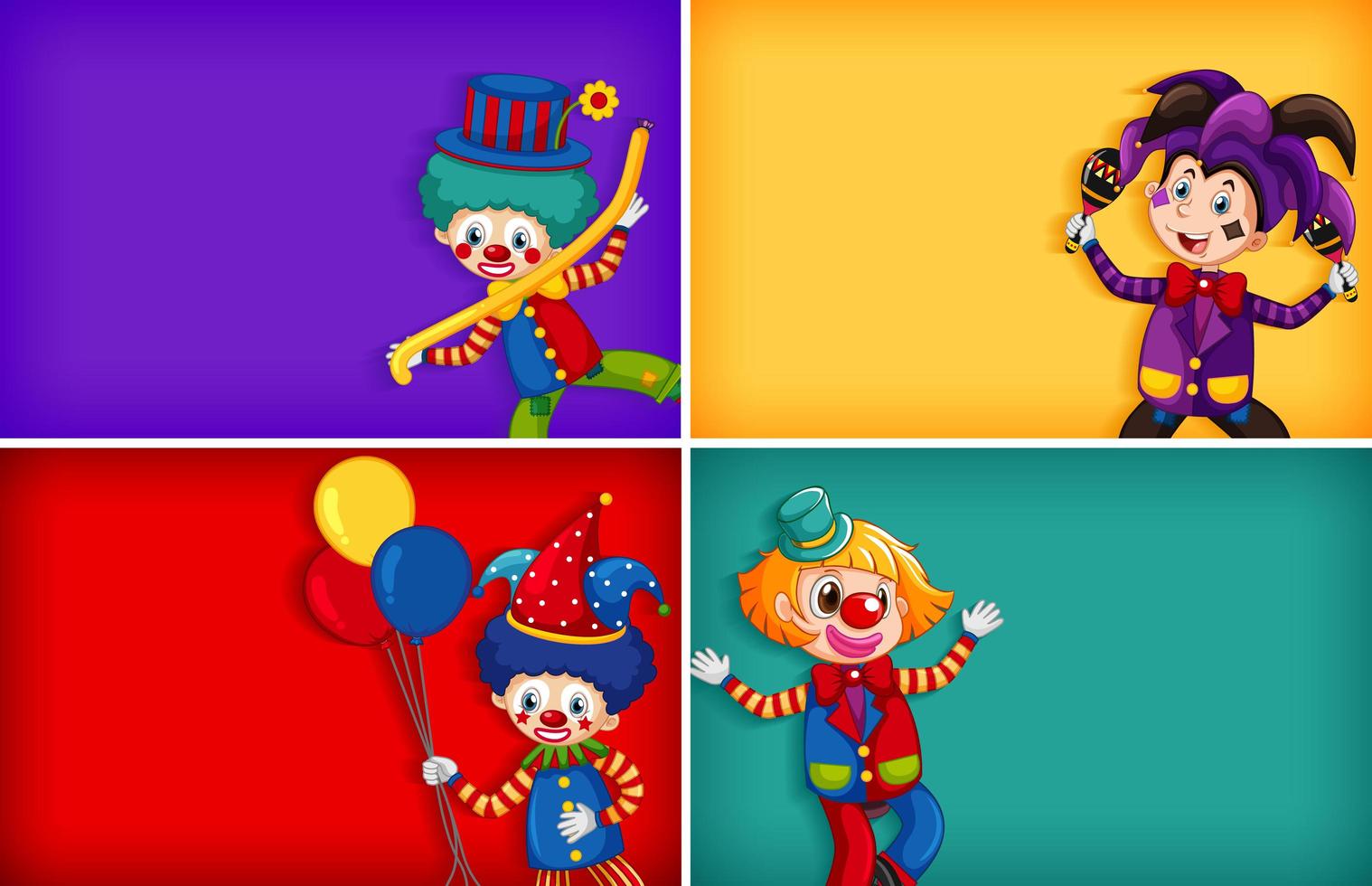 conceptions de modèle de fond avec des clowns vecteur