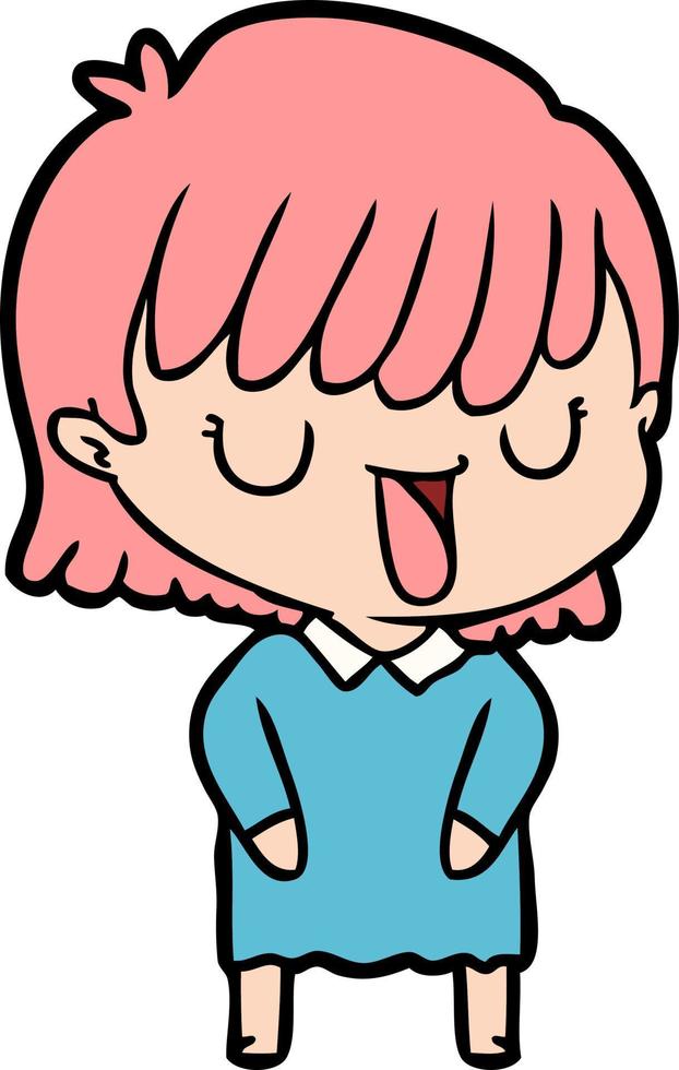 femme de personnage de dessin animé doodle vecteur