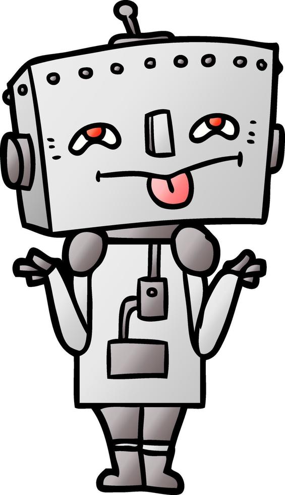 robot de personnage de dessin animé doodle vecteur