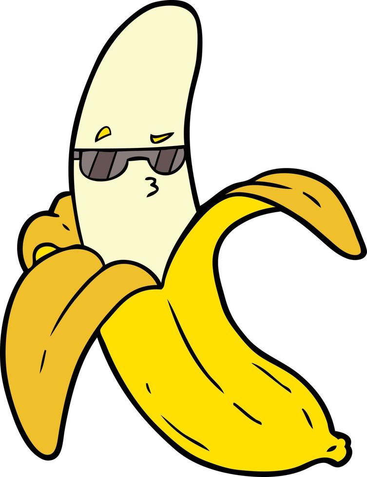 banane de personnage de dessin animé doodle vecteur