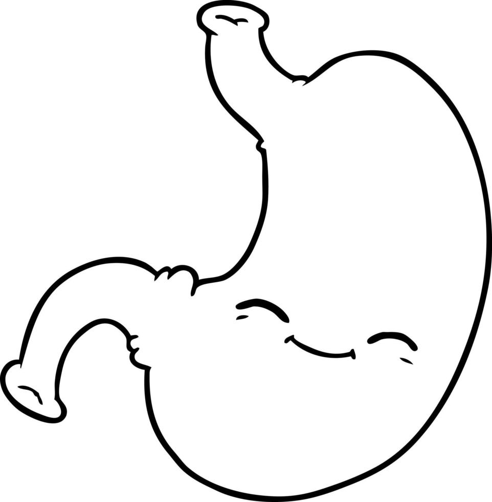 dessin animé dessin au trait estomac vecteur