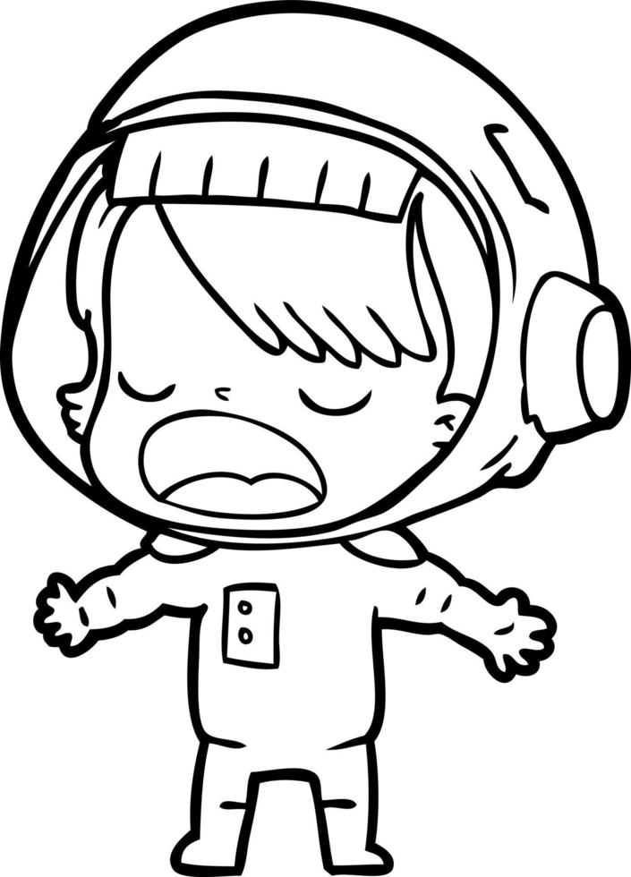 astronaute parlant de dessin animé vecteur