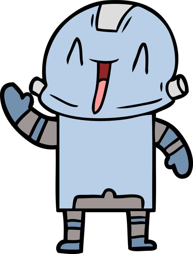 robot de personnage de dessin animé doodle vecteur