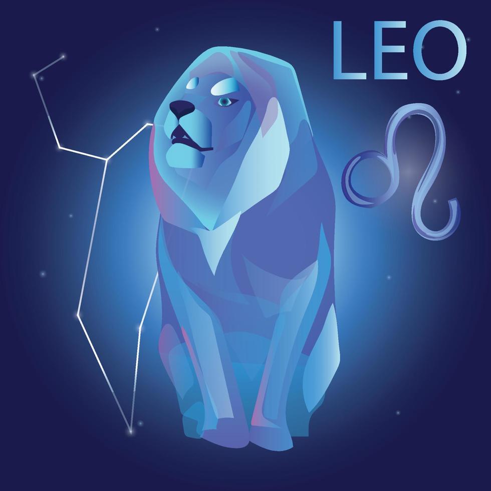 signe du zodiaque Lion. horoscope, astrologie, prédiction. vecteur